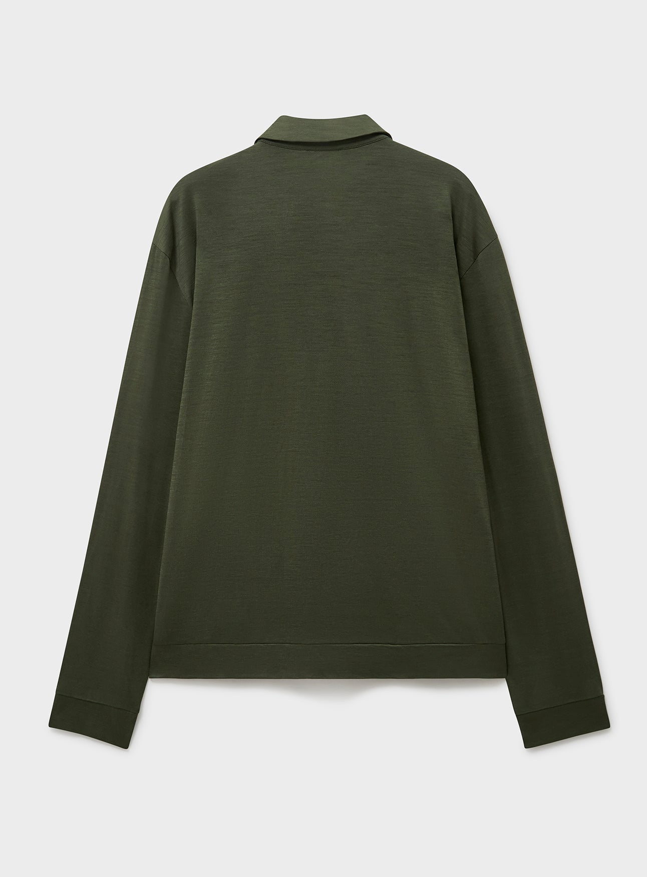 Surchemise en jersey de laine mérinos vert olive
