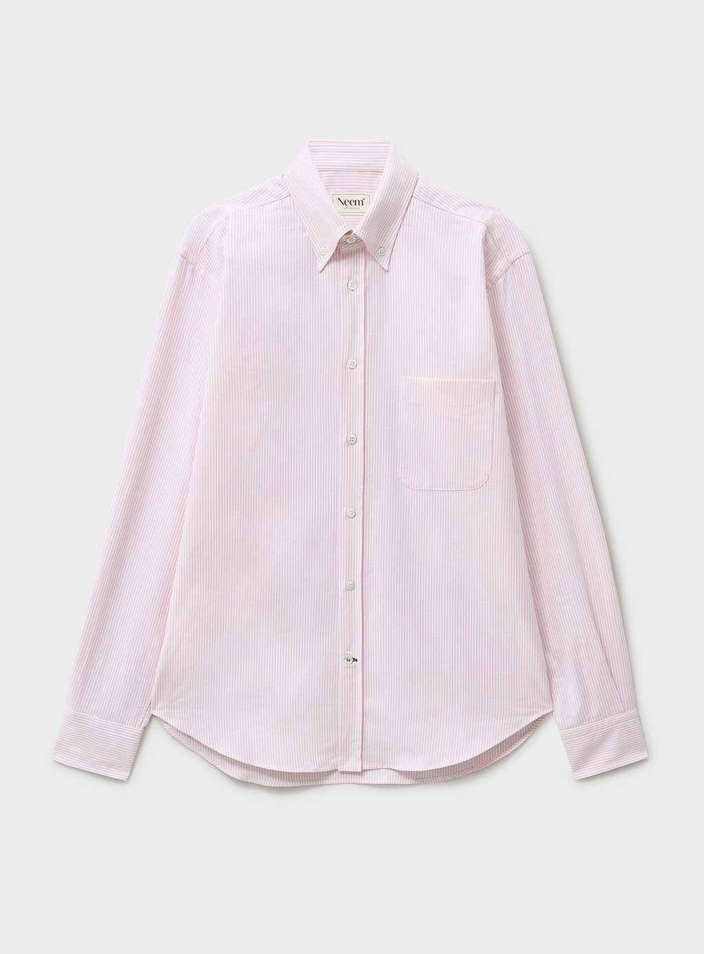 Chemise boutonnée rose en tissu Oxford italien recyclé