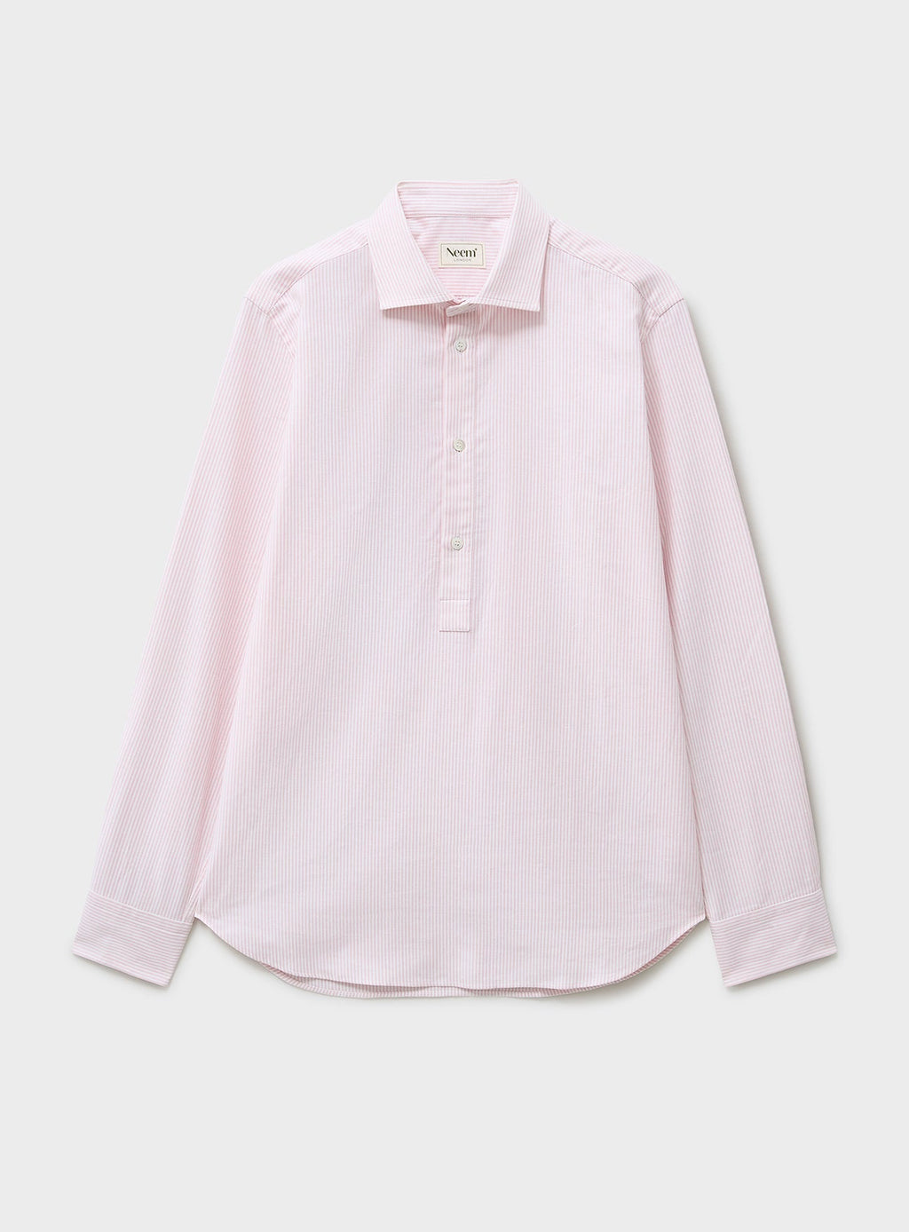 Chemise popover Oxford rose italienne recyclée, nouvelle coupe ouverte