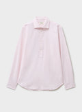 Chemise popover Oxford rose italienne recyclée, nouvelle coupe ouverte