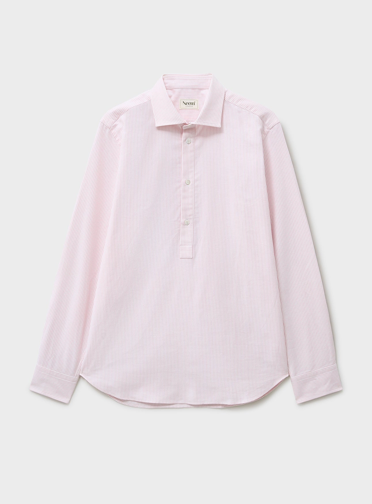 Chemise popover Oxford rose italienne recyclée, nouvelle coupe ouverte
