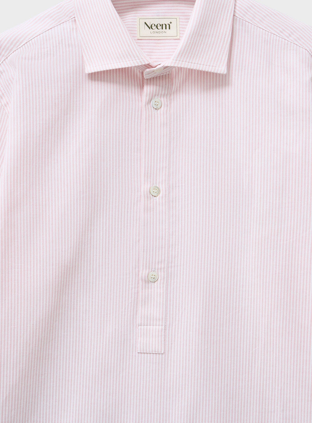 Chemise popover Oxford rose italienne recyclée, nouvelle coupe ouverte