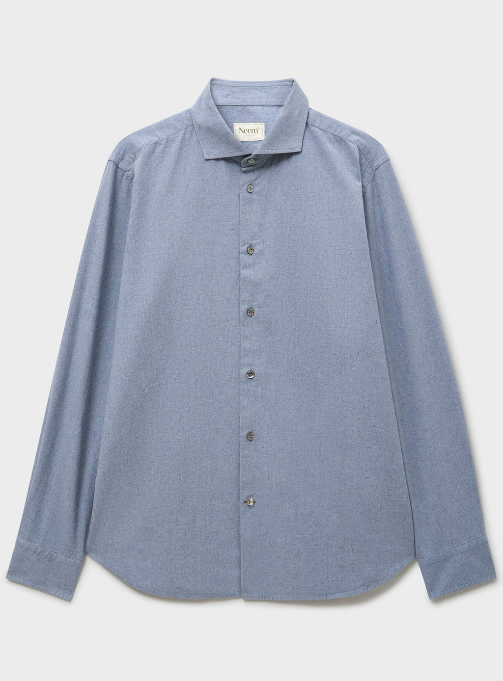 Chemise coupée en jean recyclé indigo