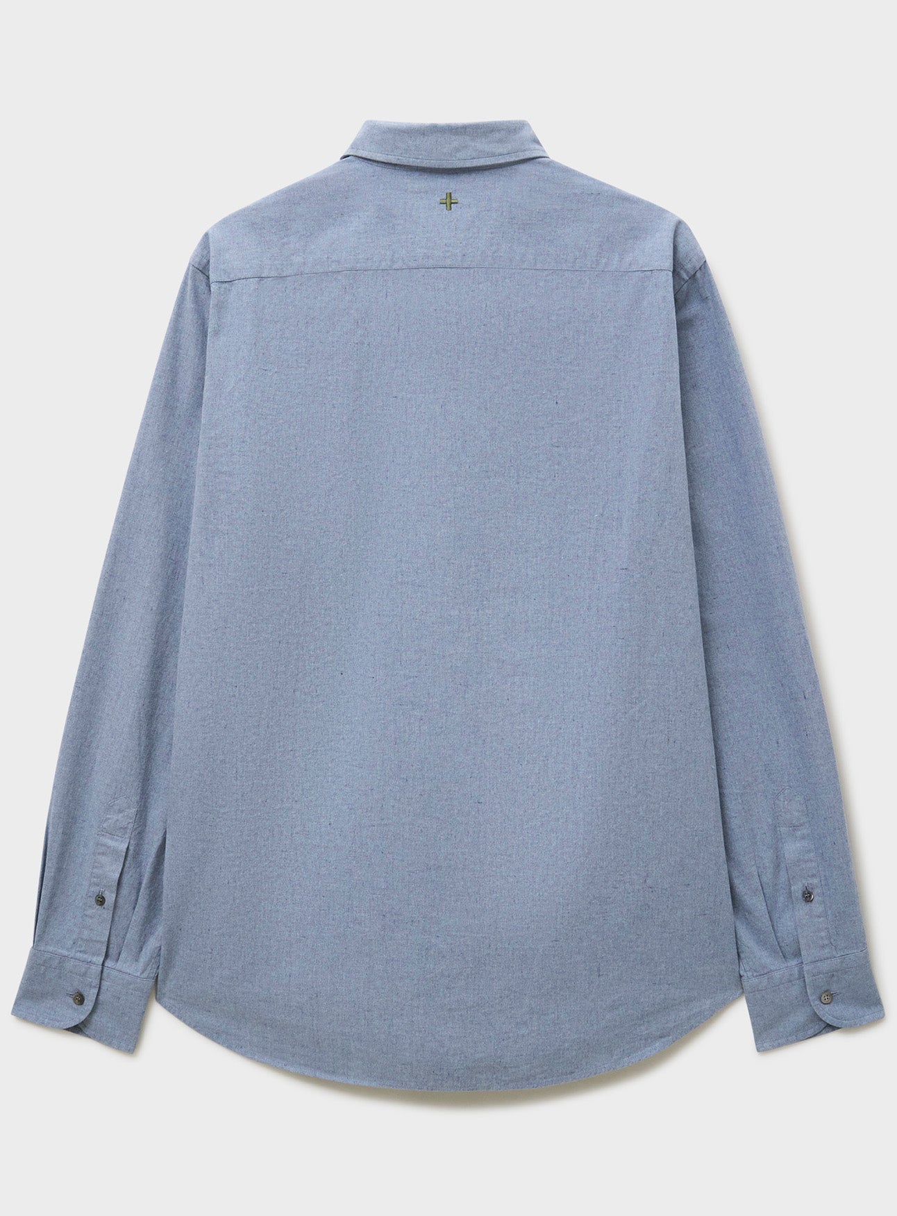 Chemise coupée en jean recyclé indigo
