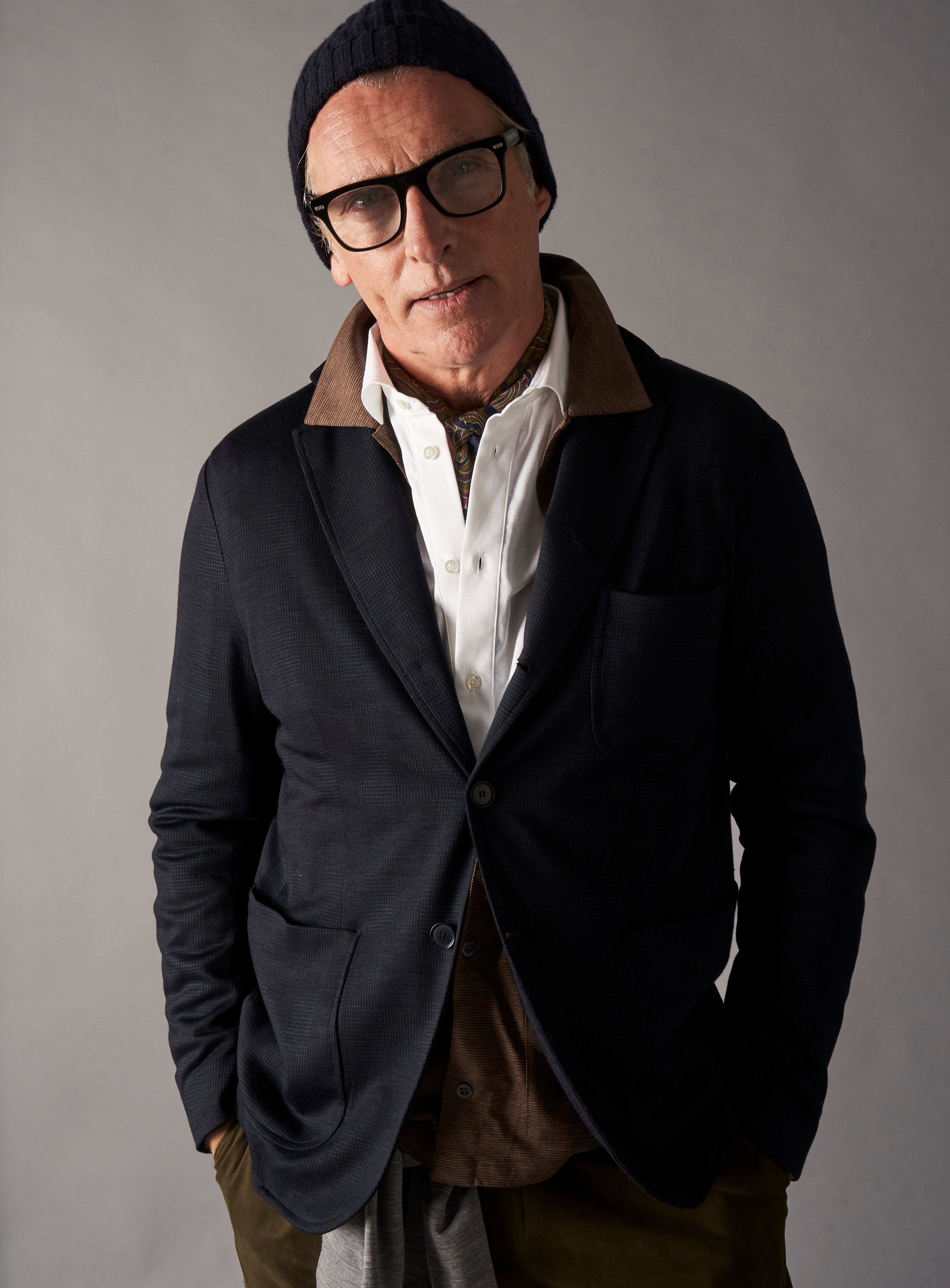 Blazer Prince de Galles en laine mérinos bleu marine