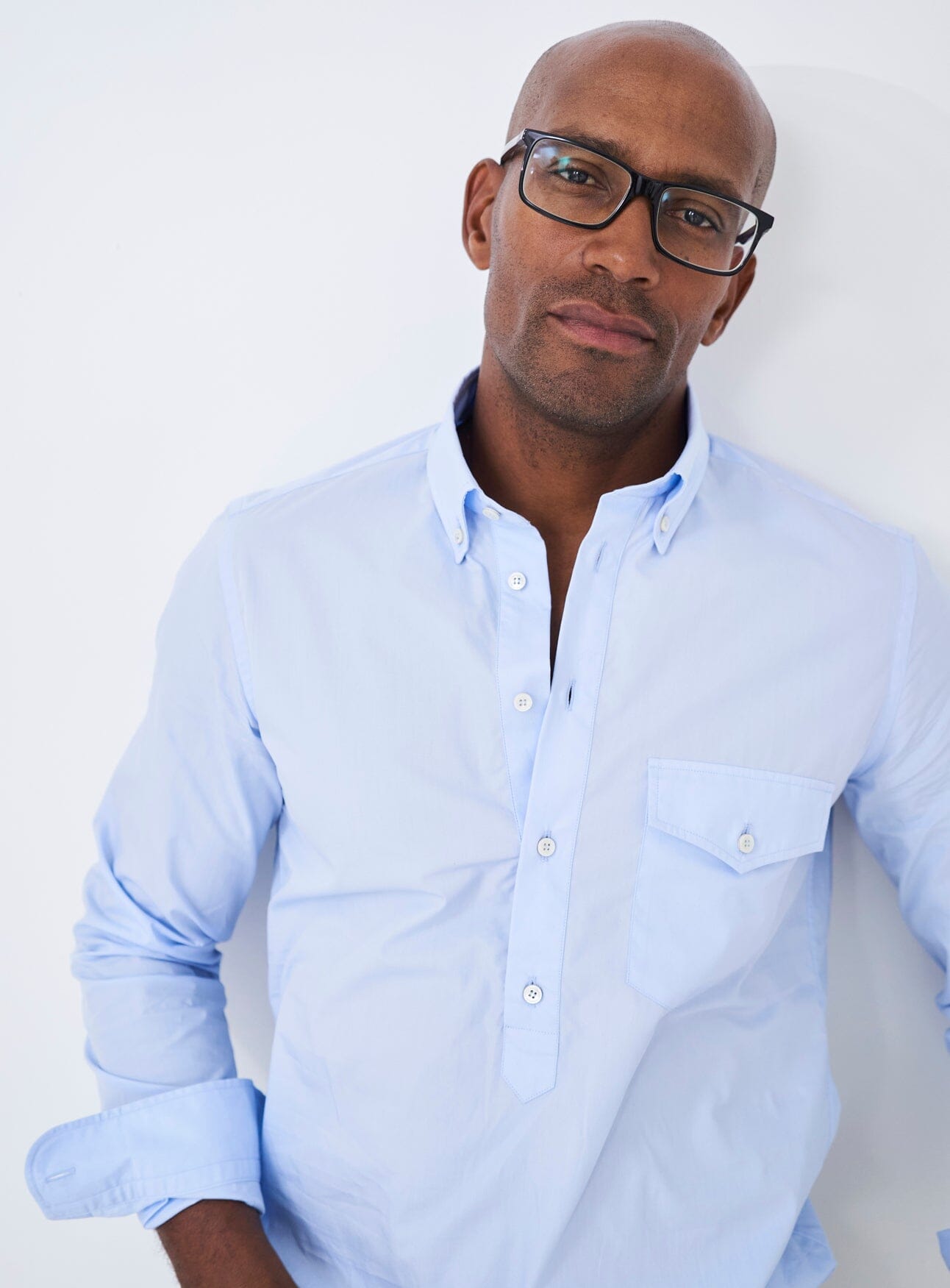 Chemise Popover Moderne à Col Boutonné en Coton Régénératif