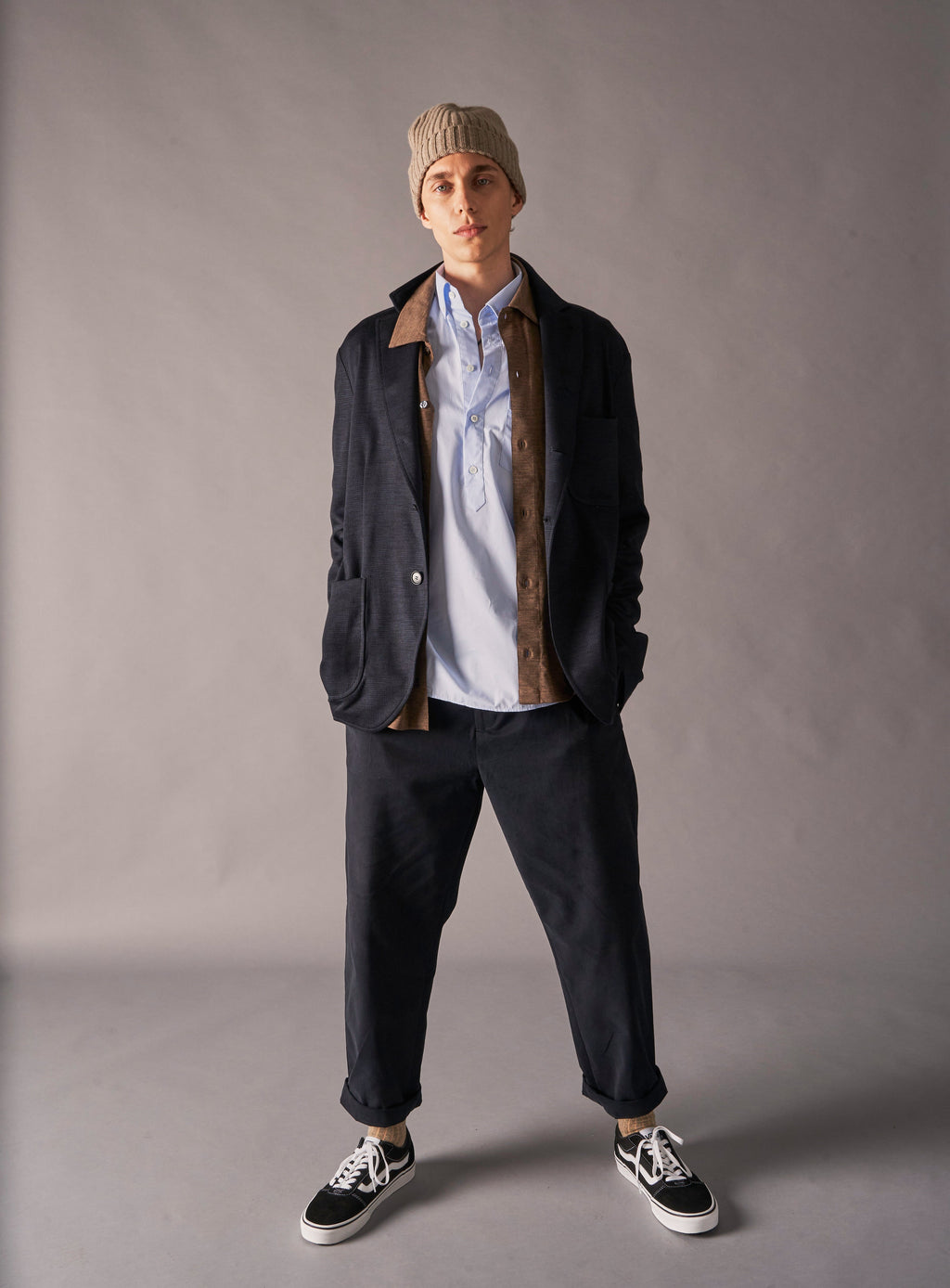 Chemise Popover Moderne à Col Boutonné en Coton Régénératif