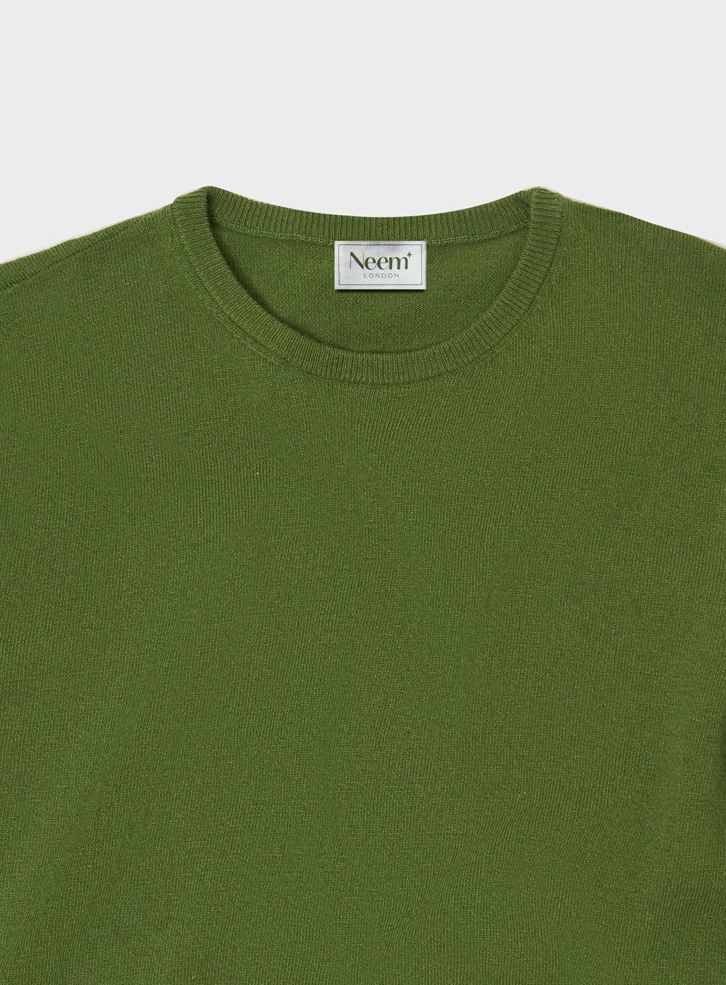 Col ras du cou en maille de laine recyclée italienne verte