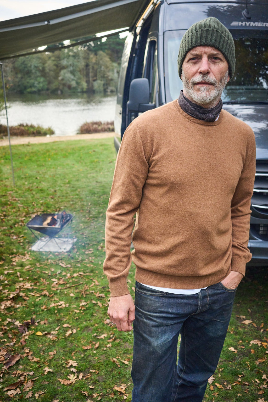 Col roulé en maille de laine italienne recyclée beige