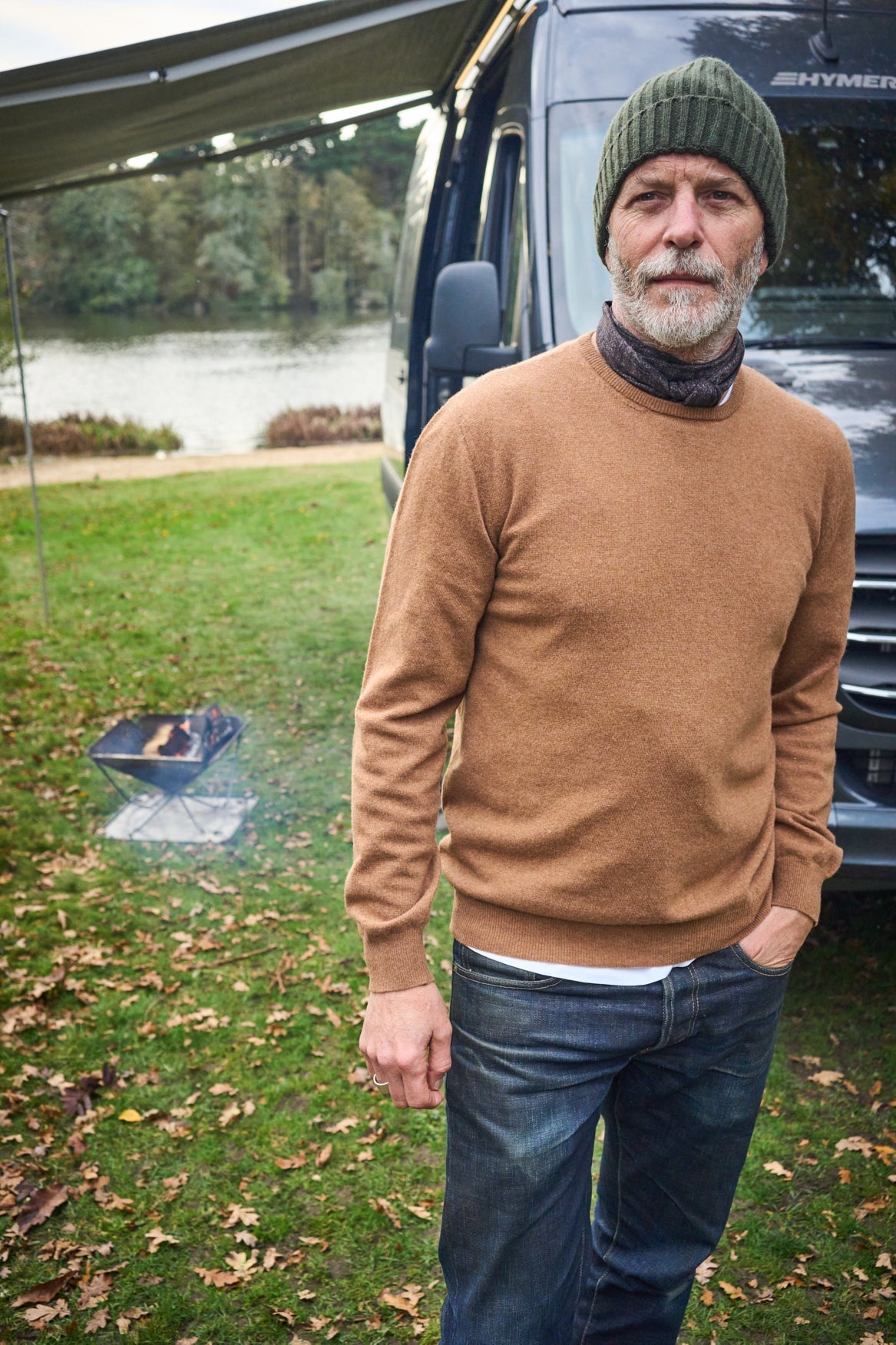 Col roulé en maille de laine italienne recyclée beige