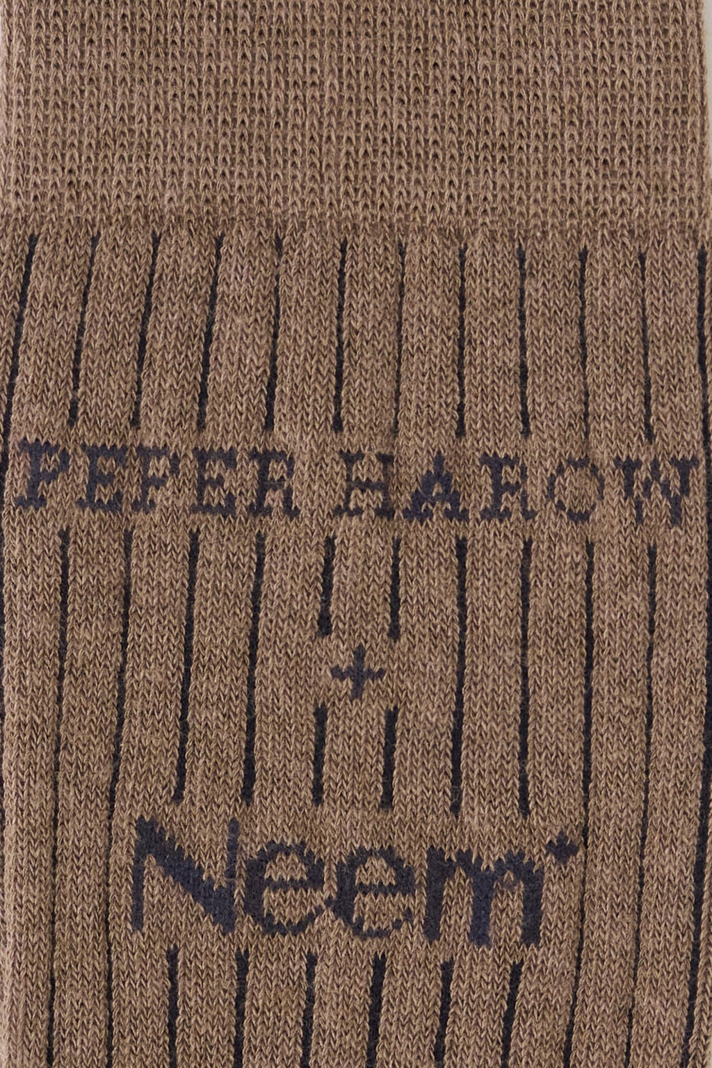 Chaussettes homme côtelées en coton recyclé marron clair du Royaume-Uni
