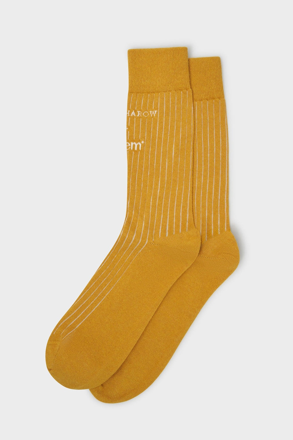 Chaussettes jaunes côtelées en coton recyclé britannique pour hommes