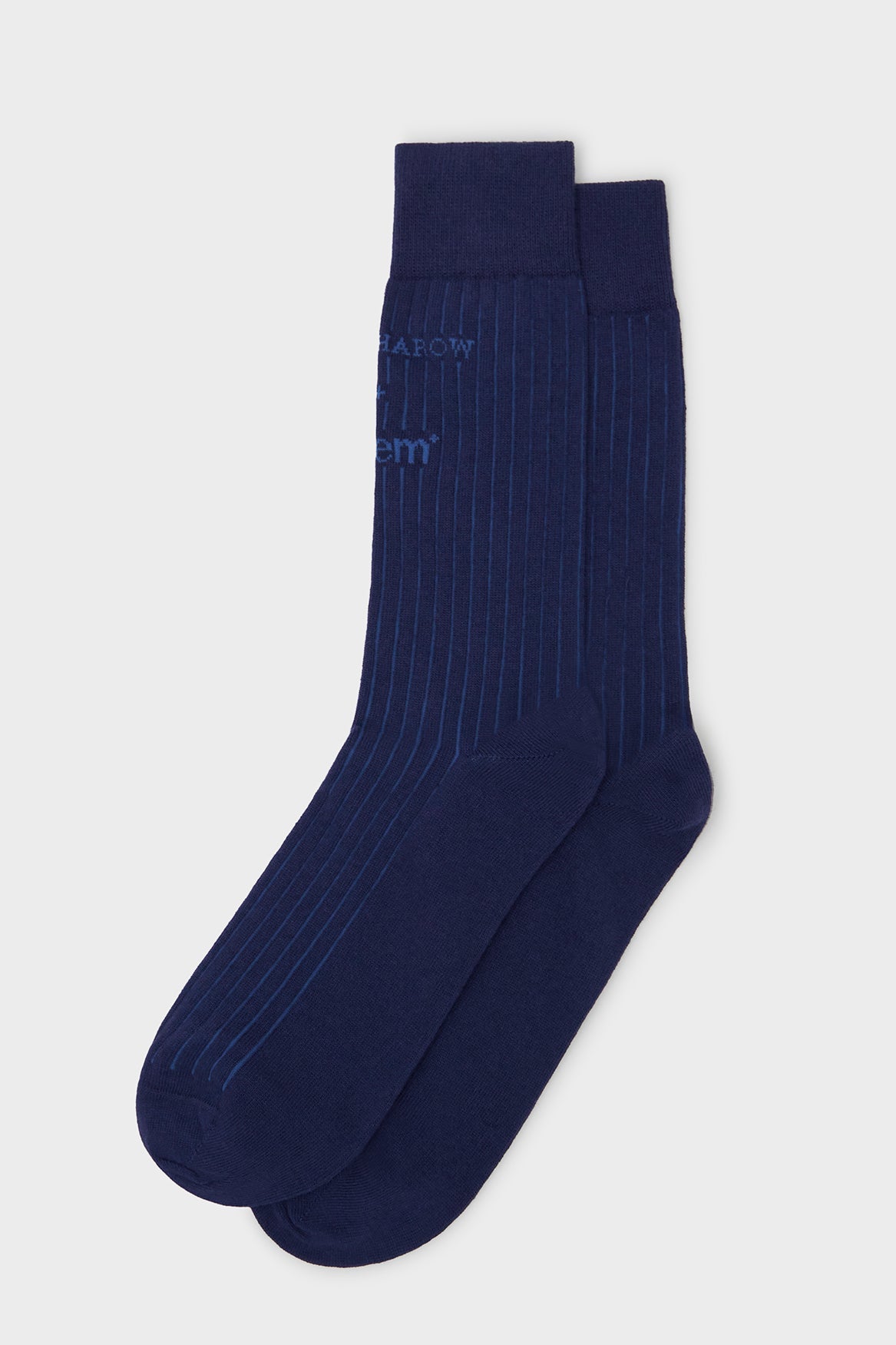 Chaussettes homme côtelées bleu marine en coton recyclé britannique