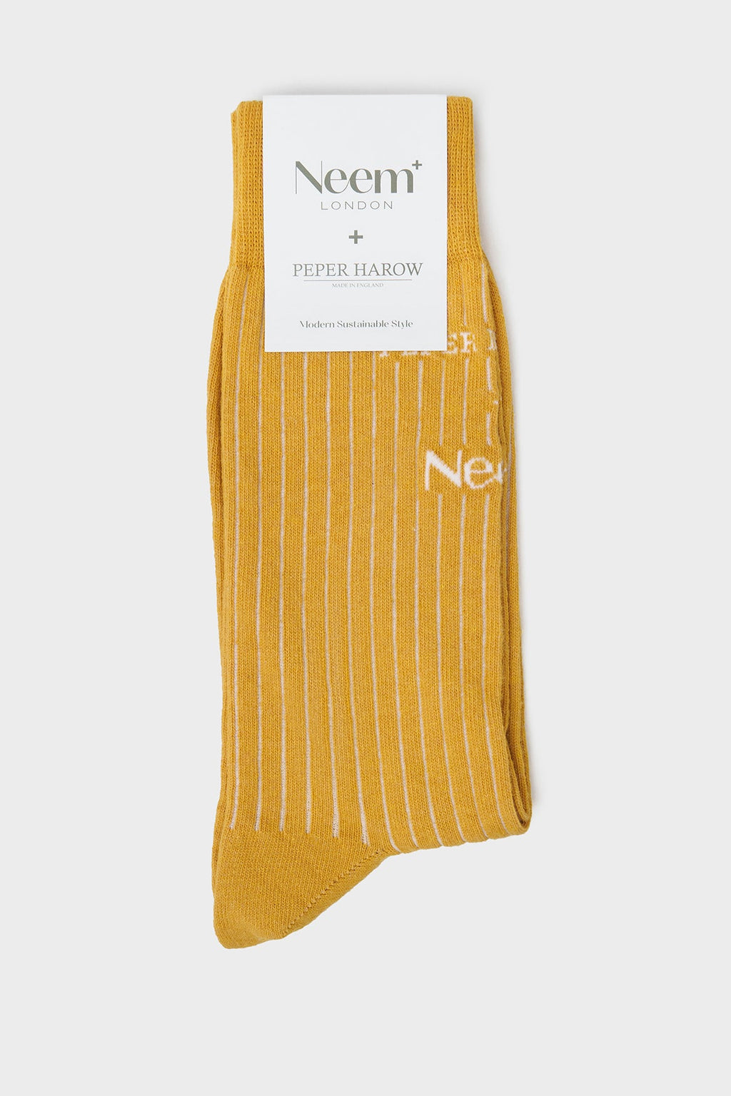 Chaussettes jaunes côtelées en coton recyclé britannique pour hommes