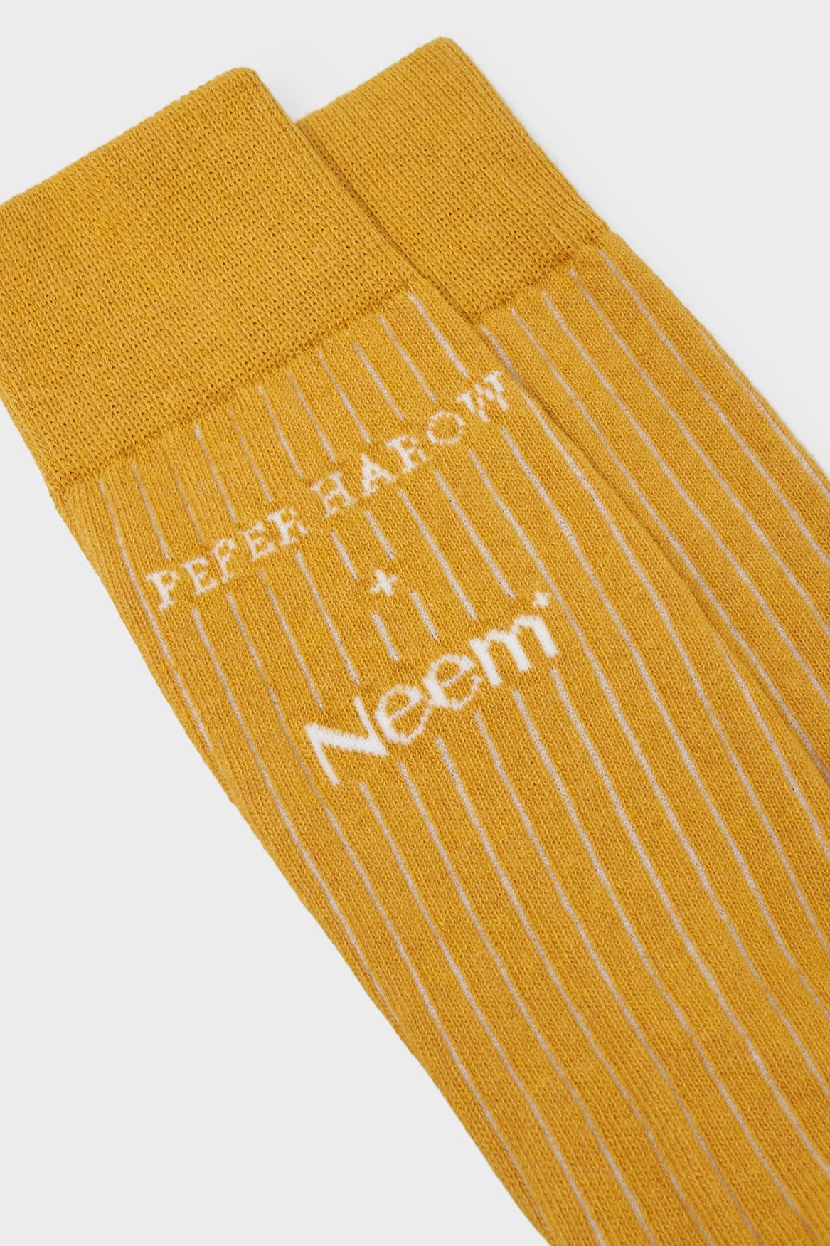 Chaussettes jaunes côtelées en coton recyclé britannique pour hommes