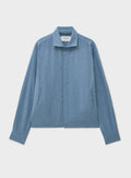 Blouson court en chambray bleu italien recyclé