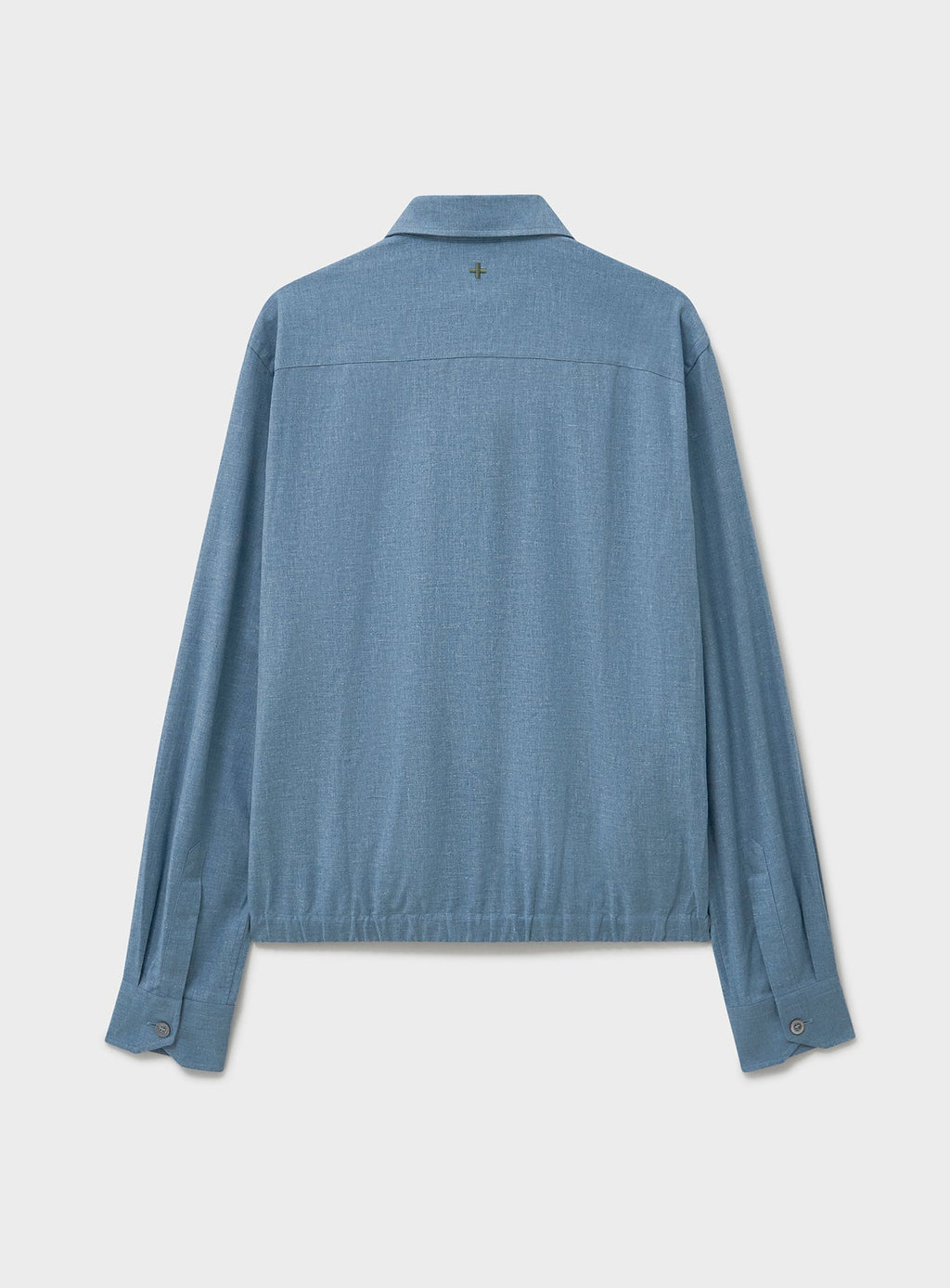 Blouson court en chambray bleu italien recyclé