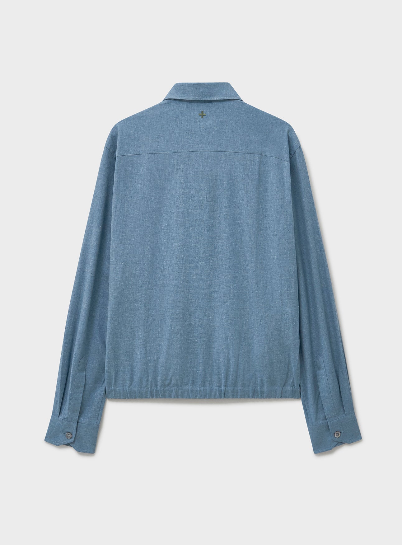 Blouson court en chambray bleu italien recyclé