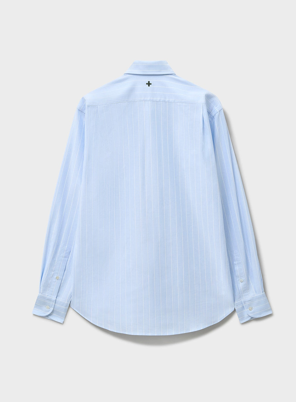 Chemise boutonnée en coton Oxford Pinpoint recyclé à rayures ciel