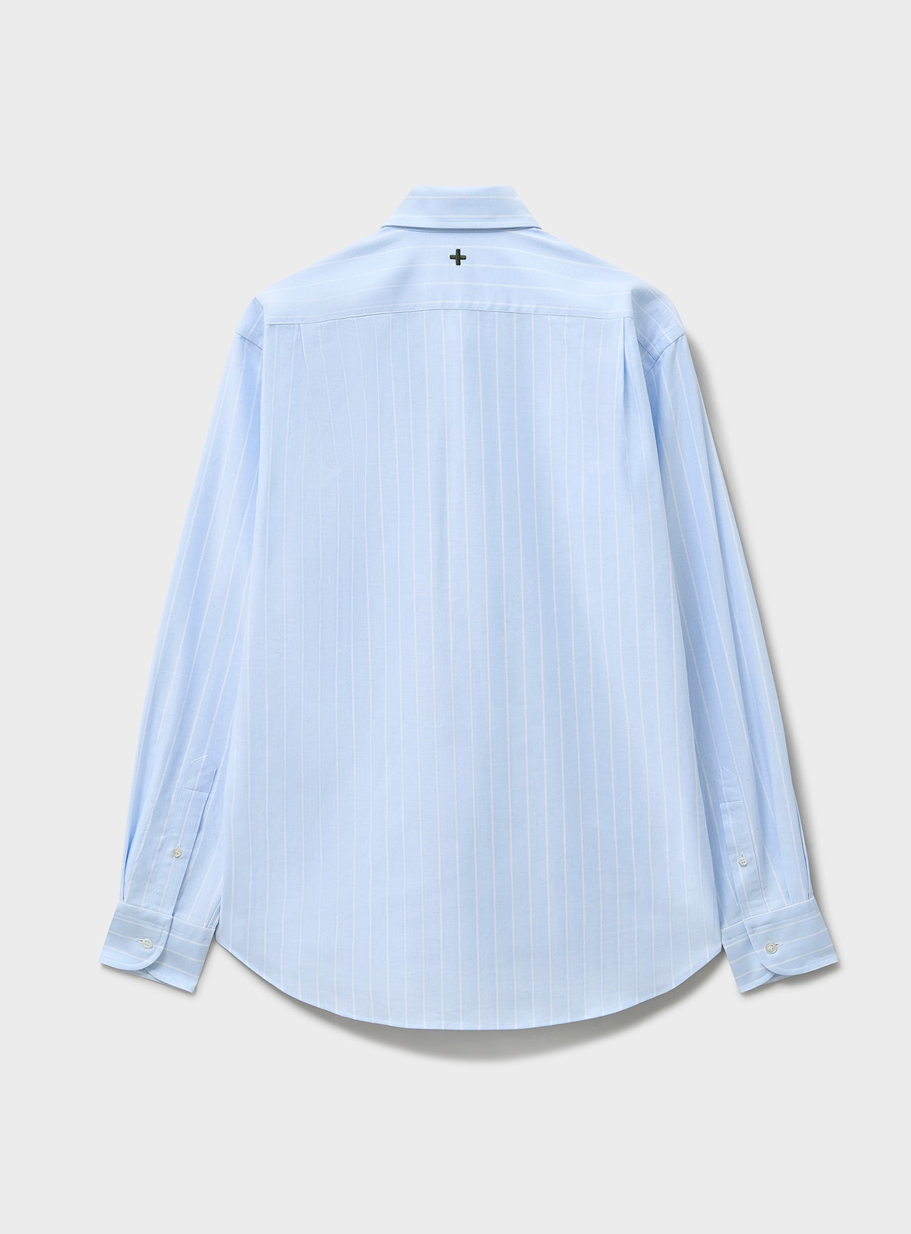 Chemise boutonnée en coton Oxford Pinpoint recyclé à rayures ciel