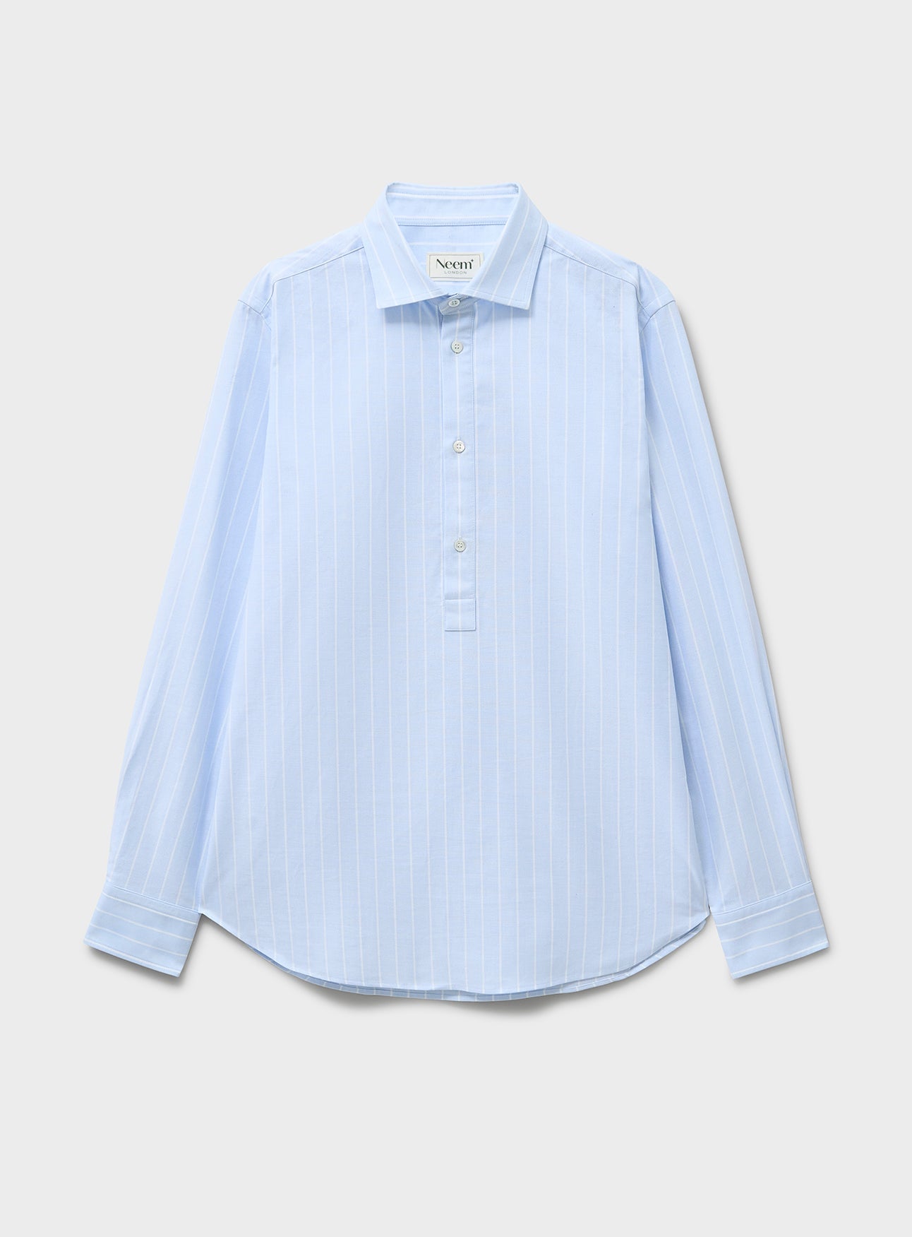 Chemise popover en coton oxford recyclé, coupe nouvelle, ciel