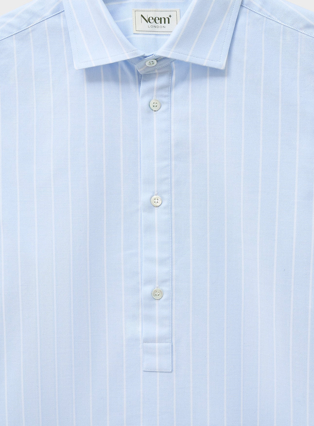Chemise popover en coton oxford recyclé, coupe nouvelle, ciel