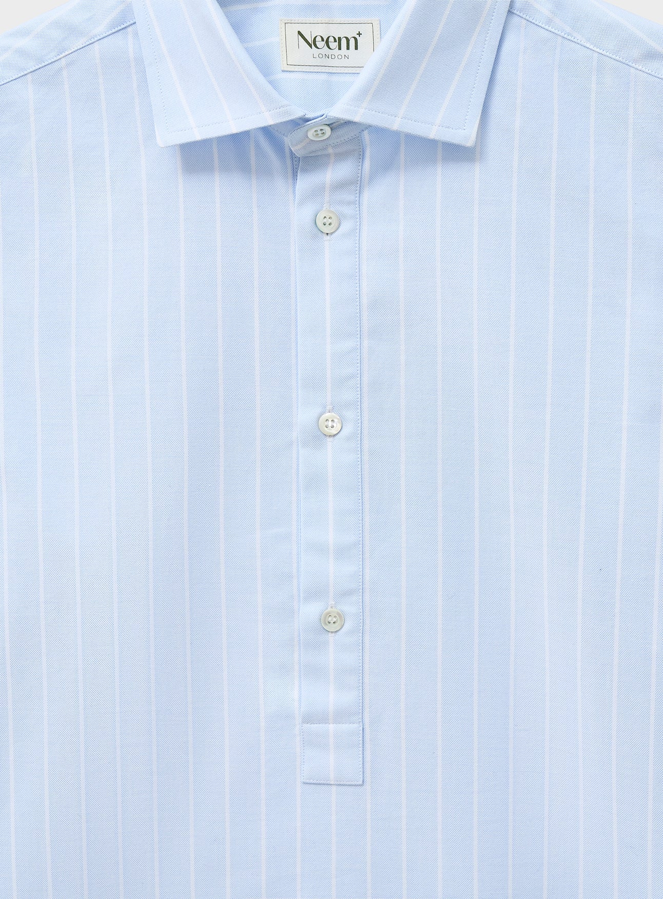 Chemise popover en coton oxford recyclé, coupe nouvelle, ciel