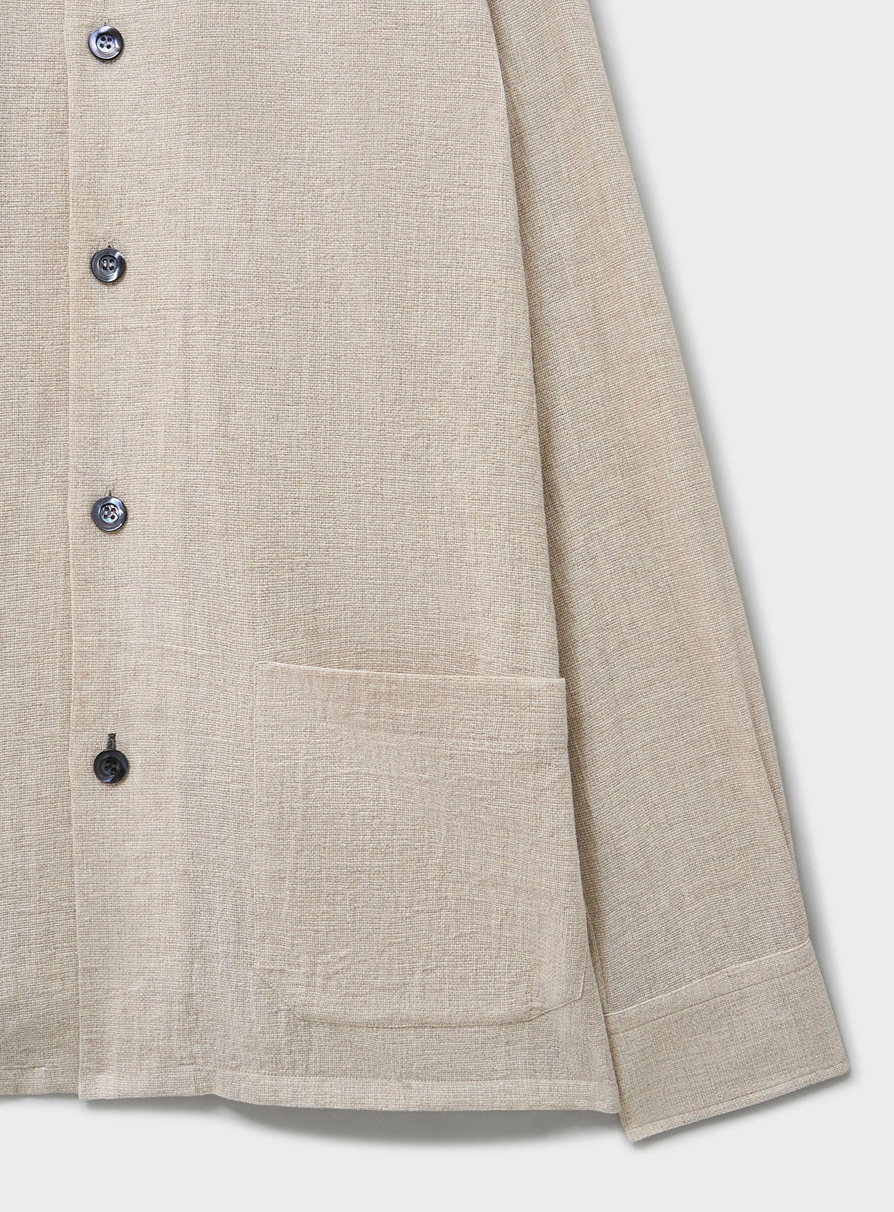 Surchemise en coton recyclé tressé, coloris pierre, style décontracté