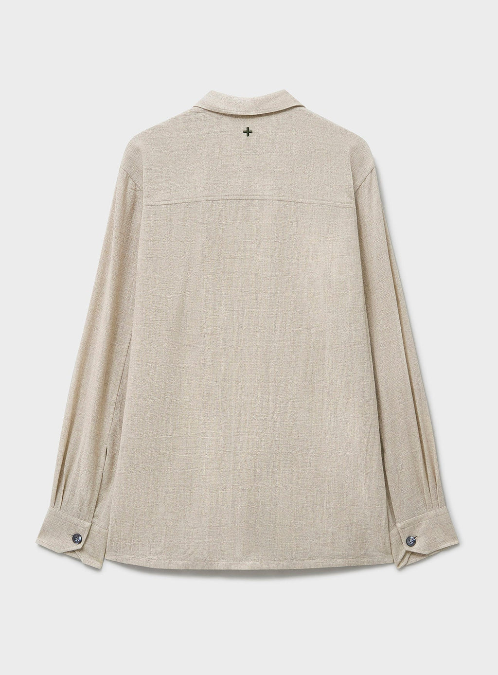 Surchemise en coton recyclé tressé, coloris pierre, style décontracté