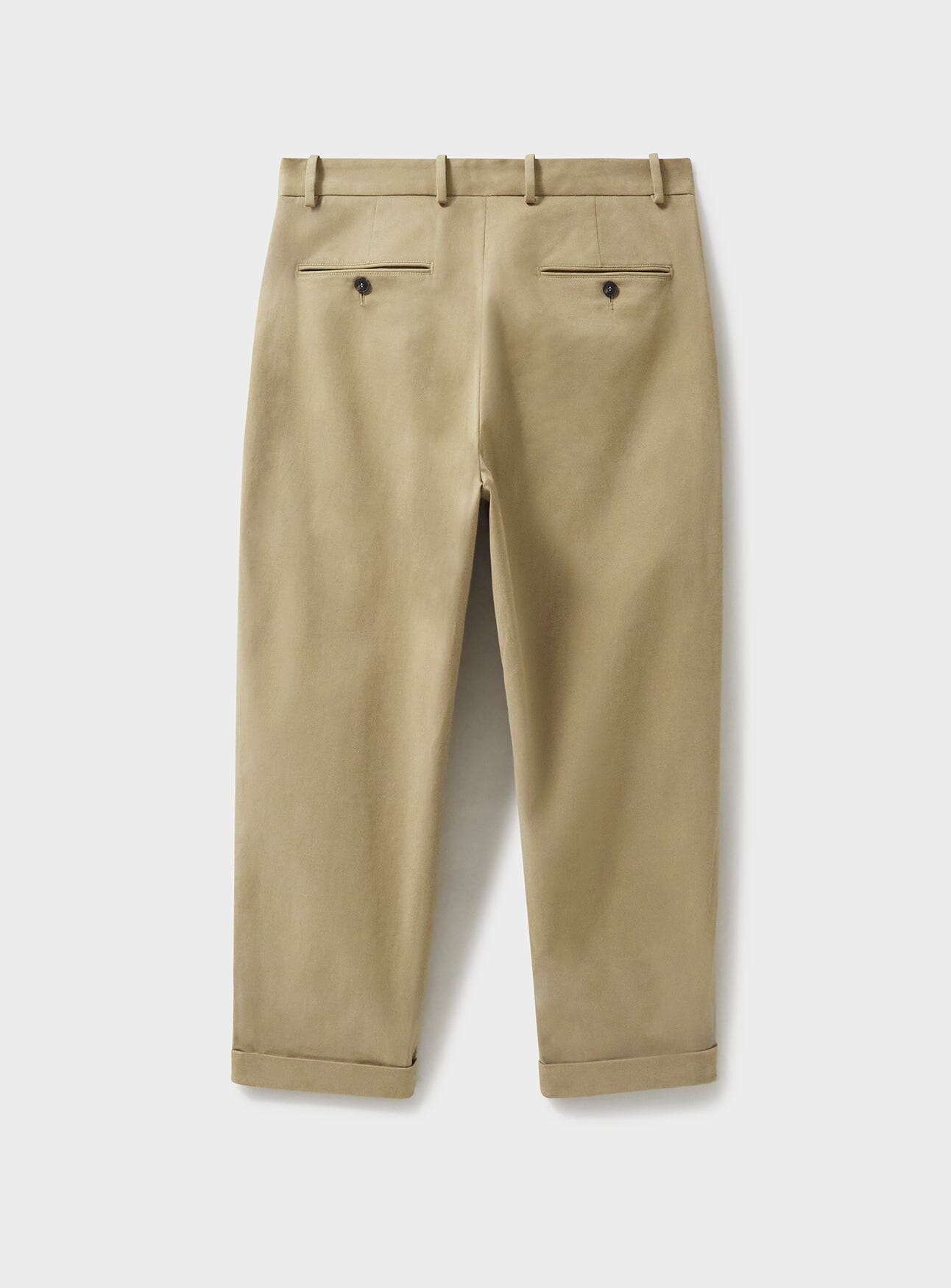 Pantalon plissé en coton biologique extensible couleur avoine