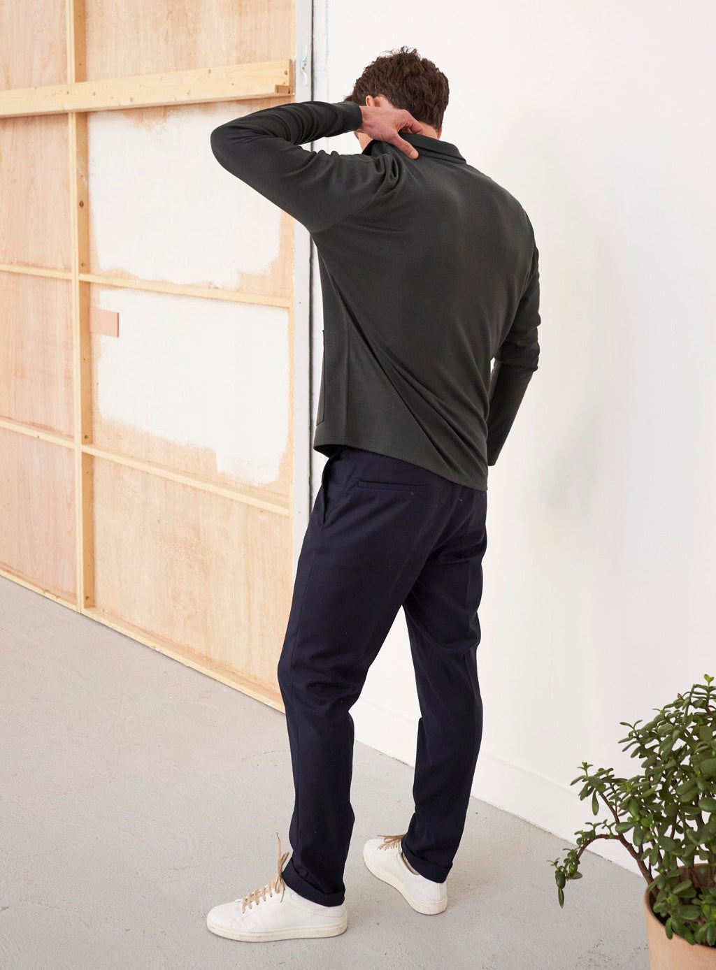 Cardigan en jersey mérinos vert foncé