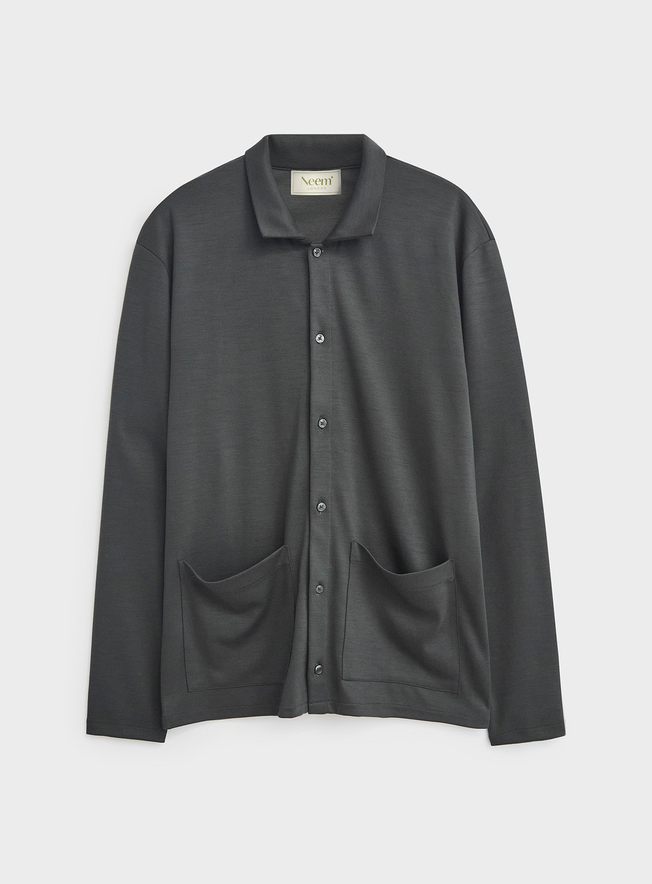 Cardigan en jersey mérinos vert foncé